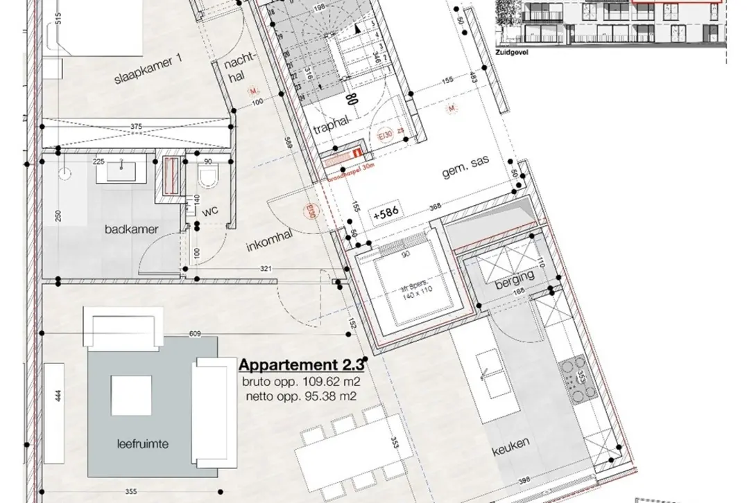 Stijlvol, energiezuinig nieuwbouwappartementen met ruime terrassen. - Zwevegem