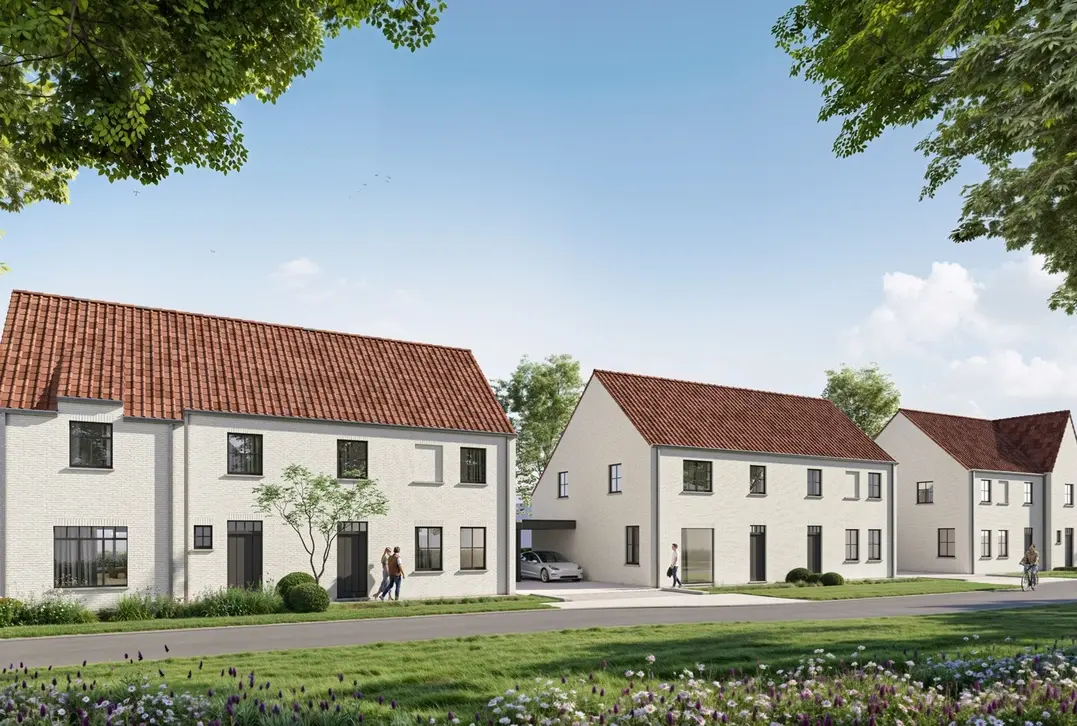 Hedendaagse halfopen woning met tuin en carport - Sijsele