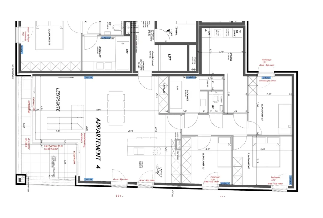 Uniek 3-slaapkamerappartement (133m²) met zonnig terras (15m²) op bijzonder centrale ligging - Kortrijk - €450.000