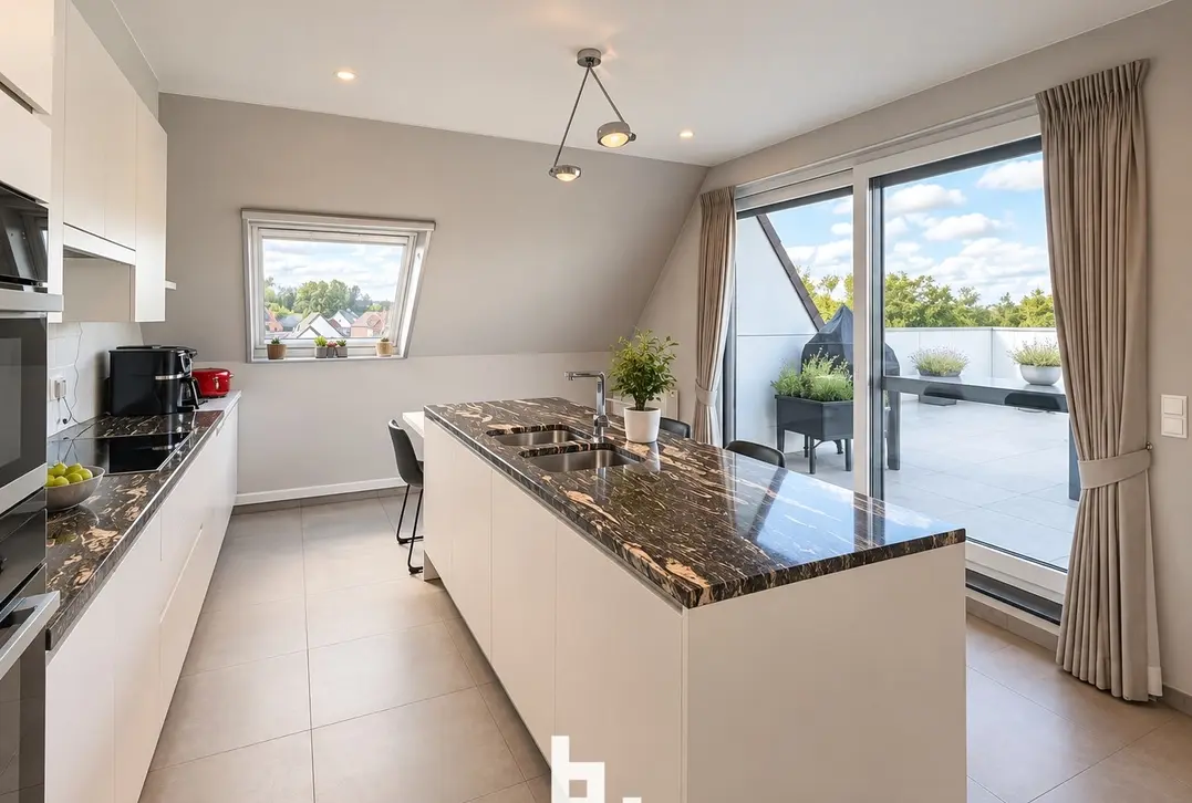 Schitterend gelegen stijlvol appartement met 2 unieke terrassen - Beernem