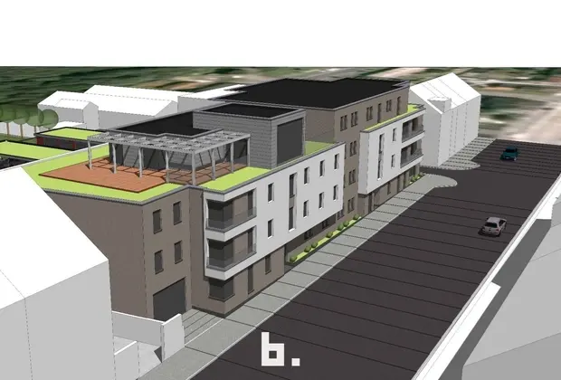 Projectgrond met vergunning voor 30 appartementen + 33 autostaanplaatsen te Charleroi - Fleurus